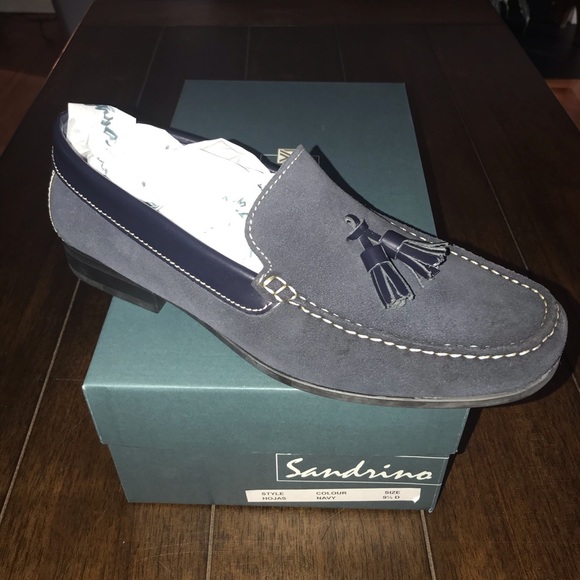 Sandrino Men’s Suede Navy Leather Tassel Loafer - Picture 2 of 5